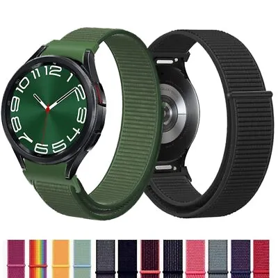 20mm Nylon Loop Band For Samsung Galaxy Watch 6 4 Classic 5 Pro 44mm 40mm Strap • $21.96