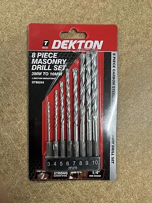 8pc Masonry Drill Bit Set 3-10mm Wall Stone Concrete Brick Drills Masonary Bits • £5.99