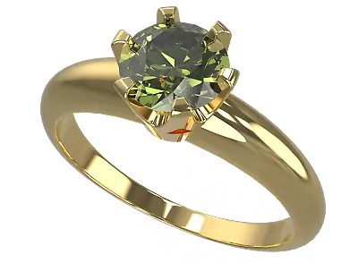 Ring With Circle Certificated Real Faceted Moldavite Vltavin In Yellow Gold 585 • $90