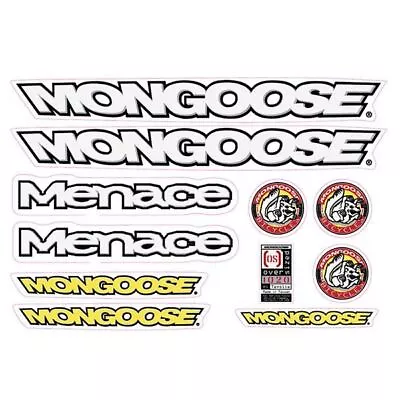 Mongoose - 1996 Menace For Yellow Frame Decal Set - Old School Bmx • $88