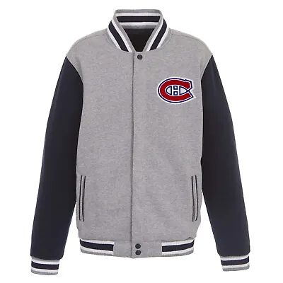 NHL Montreal Canadiens  Reversible Full Snap Fleece Jacket JHD  2  Front Logos • $119.99