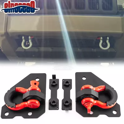 Bumper Tow Hook 3/4  D-Ring Shackle Mount Kit For Jeep Grand Cherokee&Commander • $89.99