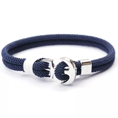 Unisex Milan Cord Nylon Rope Nautical Anchor Bracelet For Men And Women • $8.88