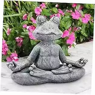 Goodeco 12.5  L×10  H Meditating Yoga Frog Statue - Gifts For Women/Mom Gray • $71.93