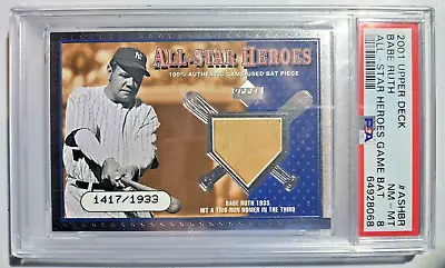 Babe Ruth 2001 Upper Deck Baseball All-Star Heroes Game Bat #ASH-BR--#ed To 1933 • $345