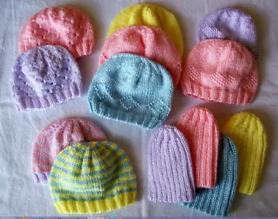 £1.99 • Buy Premature Baby Hats 5 Designs DK Knitting Pattern