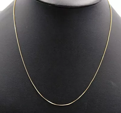 Women's High Shine 14KT Yellow Gold 0.7mm Thin Box Chain Necklace 20  - 1.88g • $134.95