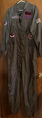 Top Gun Flight Suit Halloween Costume Maverick Goose Leg Ave M/L Aviator Glasses • $52.50