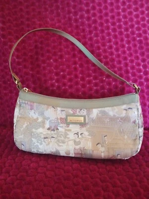 $24.95 • Buy Jim Thompson Thai Silk Mini Purse Olive And Beige 100% Silk Shell 