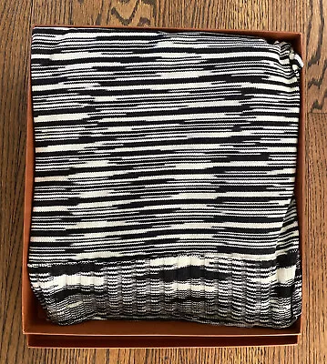 New MISSONI HOME BENEDETTA Throw Blanket 51 X67  Made In Italy Black & White • $278