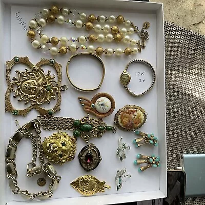 Lot Vintage Costume Jewelry Lisner  Vintage England Brooch 12kGF Juliana • $42