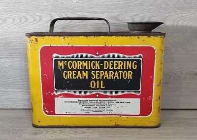 Original 1926 McCormick Deering Cream Separator Oil 1/2 Gallon Advertising Tin • $75.99