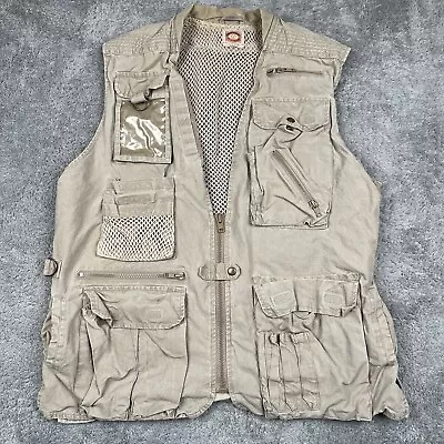 VINTAGE Banana Republic Vest Mens Large Beige Safari Fishing Cargo Utility • $39.99