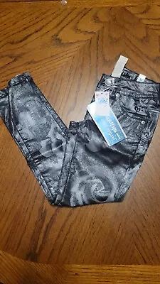 NWT Girls Justice Premium Simply Low Super Skinny Size 5 Reg Black & Gray Jeans • $16.99