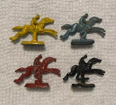 Antique Vintage Horse Racing Metal Board Game Pieces With Jockey Kentucky Derby • $29.99