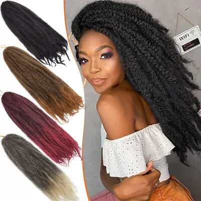 18  Marley Twist Hair Long Afro Kinky Curly Crochet Braiding Hair For Dreadlocks • $8.90