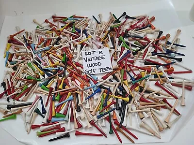 Wood Golf Tees Vintage Lot 1 Lb. Wood Mix Size Advertising Plain 1 Lb Wooden (B) • $22