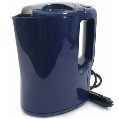 New 12v Electric Kettle Portable Kitchen Blue Corded Car Van 1 Litre Camping • £14.95