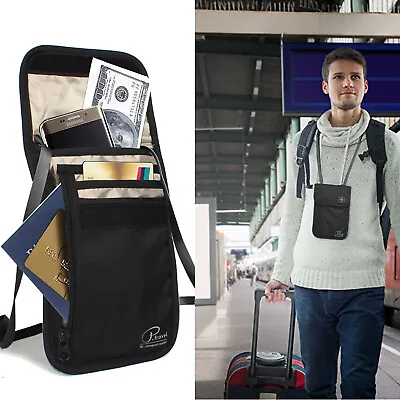 $38.99 • Buy Nylon Anti-Theft Travel Passport Neck Bag RFID Blocking Mini Crossbody Bag Men