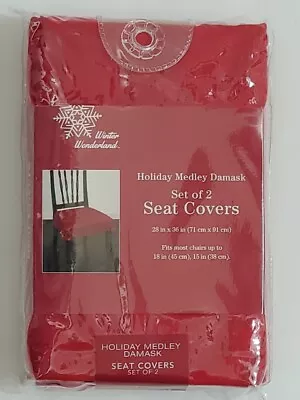 Winter Wonderland Holiday Medley Christmas Seat Covers Set Of 2 Red • $19.95