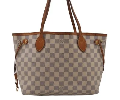 Authentic Louis Vuitton Damier Azur Neverfull PM Tote Bag N51110 LV 2647I • $8.50