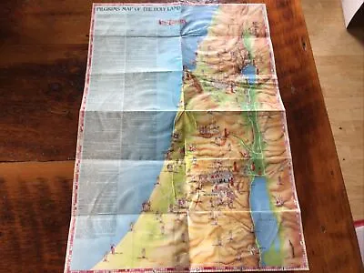 Pilgrims Map Of The Holy Land 1988 Jewish History Of Israel • $10.99