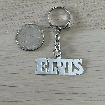 Vintage Elvis Pressley Very Thin Metal Gumball Machine Prize Keychain Key Ring • $21.59