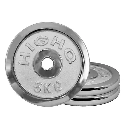 5kg X 2 Chrome Cast Iron Weight Plate - 29.5mm Hole Weight Plates Home Gym • $54.95