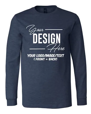 Ink Stitch Unisex Custom Your Own  Logo Texts  Photo Print Long Sleeve Tee • $29.99