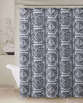 $18.98 • Buy Gray, Black & White Fabric Shower Curtain: Printed Geometrical Design, 72  X 72 
