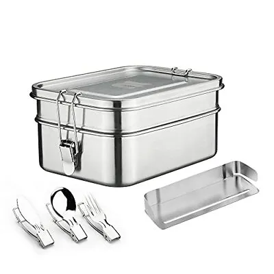 £38.86 • Buy Nicelock 2 Tier Stainless Steel Lunch Bento Box, Metal Food Storage Container 