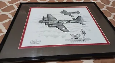 Memphis Bell Framed Print Signed By Nick Perriello Masters Of The Air. Vintage  • $125.99