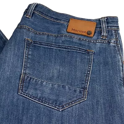 Marmot Men's Size 40 Pipeline Relaxed Fit Dark Blue Denim Jeans E63830S • $26.70