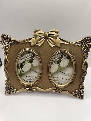 Brass Double Picture Photo Easel Frame VTG • $8