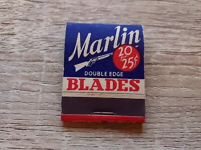 Marlin Double Edge Blades New Haven Conn. Vintage Matchbook 1941 Unstruck • $5.79