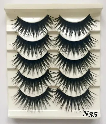 N35 3D Faux Mink False Fluffy Eyelashes Dramatic Eye Lashes 3 Pairs Multipack • £3.50