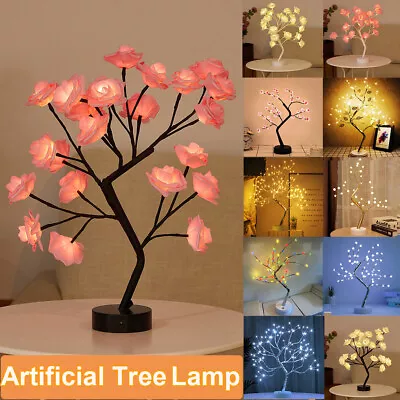 £16.55 • Buy USB/Battery LED Bonsai Twig Tree Lights Bedside Desk Tabletop Lamp Party Decor