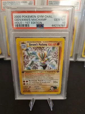 £103 • Buy PSA 10 GEM MINT Giovanni's Machamp HOLO 1st Edition Gym Challenge Pokemon Card