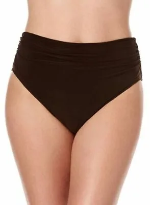 Magicsuit Brown Shirred Jersey Brief Swim Bottom Size 16 Retail $72 • $34.15
