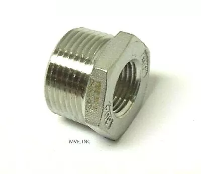 1-1/4  X 1/2  150# Cast Threaded NPT Hex Bushing 304 Stainless Steel <SS12070441 • $11.74