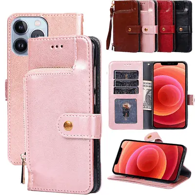 For Oneplus 3 3T 5 5T 6 6T 7 7T 8 Pro 8T Zip Wallet Case Leather Card Flip Cover • $17.59