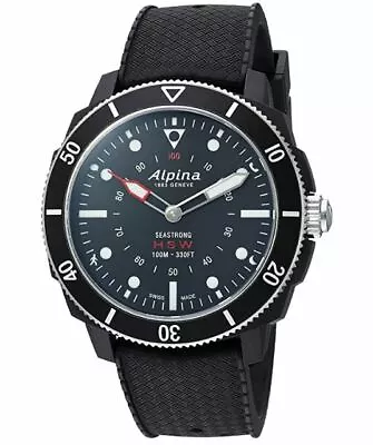 $169.99 • Buy Men's Alpina Seastrong Smartwatch HSW Strap Black Dial Model AL-282LBB4V6 Watch