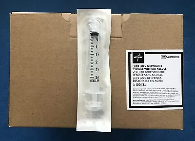 Medline Syringe 3ml Luer Lock Disposable Box Of 100 3cc #SYR103010 Sterile New • $14.40