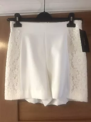 £6.95 • Buy Ladies Zara BNWTAGS Size XS Cream Lace Detail High Rise Shorts Never Worn.