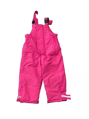  Hanna Andersson Outdoor 100cm  Pink Snow Bibs Ski Pants Winter Gear MINT EUC • $15.12