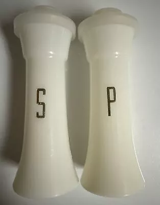 Vintage Tupperware Hourglass Mini Salt/Pepper Shakers #831 White W/GOLD Letters • $39.99