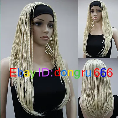 New Fashion Blonde Women Wigs Man-made Braided Wig + Free Wig Cap • £17.72