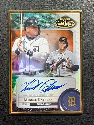 2022 Topps Gold Label Miguel Cabrera Gold Framed Auto Signed Rare Nm+ • $26