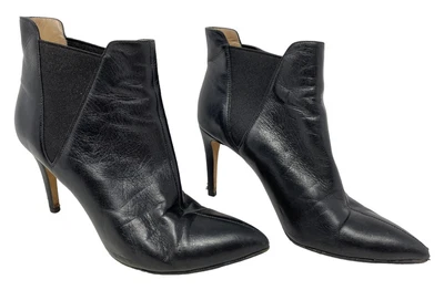 £27.99 • Buy Emporio Armani Black Real Leather High-Heel Slip-On Shoes Made In Italy (4 UK)