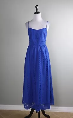 ZARA Embroidered Eyelet Lined Spaghetti Strap Smocked Maxi Dress Size XS • $44.99